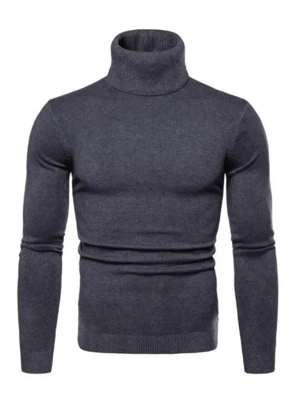 Pull homme chaud tricot épais col roulé