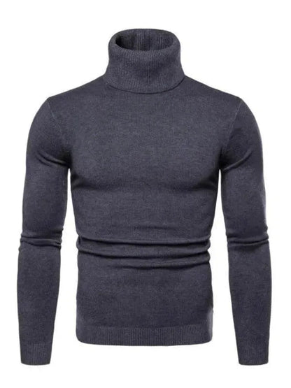 Pull homme chaud tricot épais col roulé
