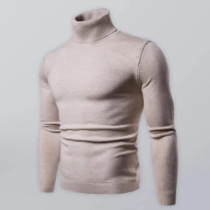 Pull homme chaud tricot épais col roulé