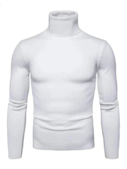 Pull homme chaud tricot épais col roulé