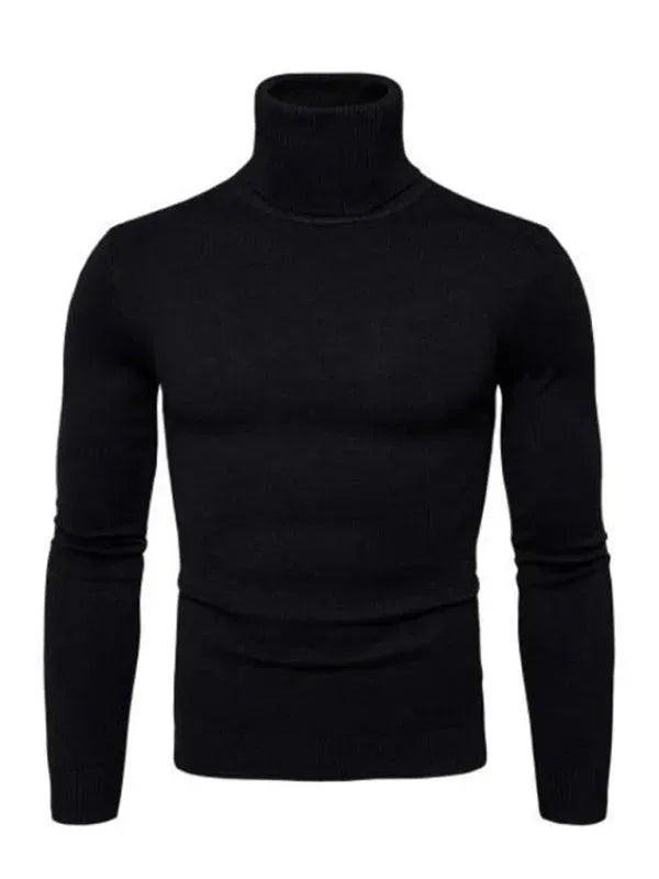 Pull homme chaud tricot épais col roulé