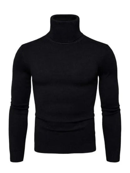 Pull homme chaud tricot épais col roulé