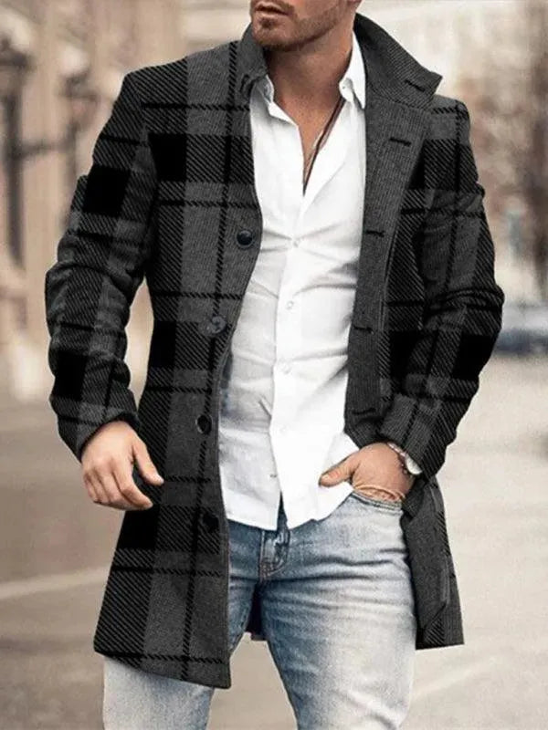 Manteau d'hiver homme Col montant Chaud Mi-long