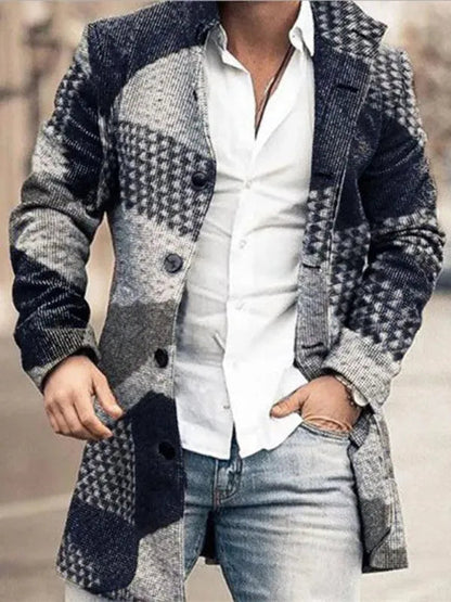 Manteau d'hiver homme Col montant Chaud Mi-long