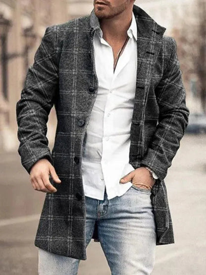 Manteau d'hiver homme Col montant Chaud Mi-long