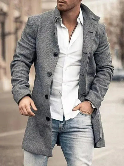Manteau d'hiver homme Col montant Chaud Mi-long