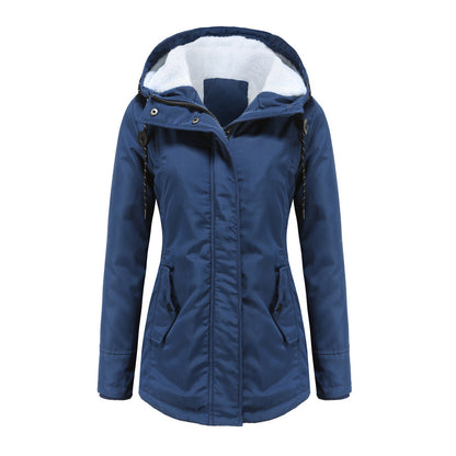 Veste de pluie imperméable doublée polaire capuche