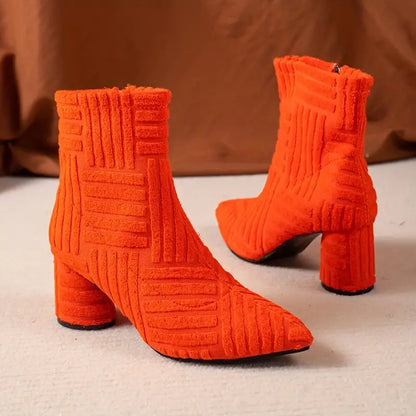 Bottes élégantes pour femme avec talon bloc