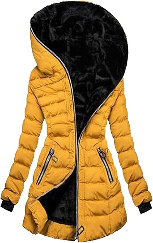 Robe chaude d'hiver | Veste à capuche doublée pour femme