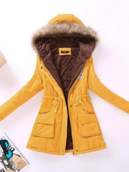 Parka slim chic à capuche pour femme