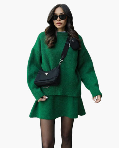 Tenue tricotée automne hiver mode élégante