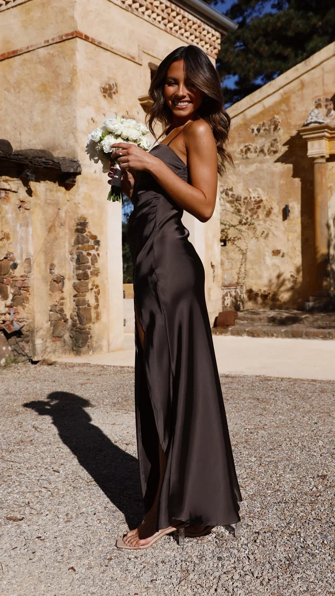 Robe longue d'été élégante en soie pour femme