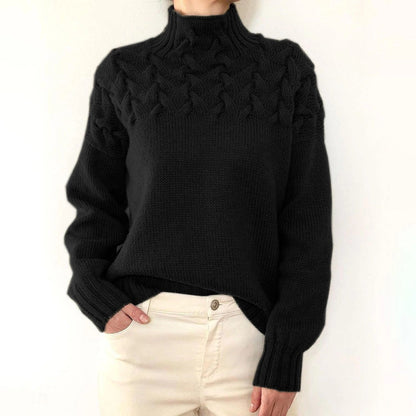 Haut tricoté doux à col roulé