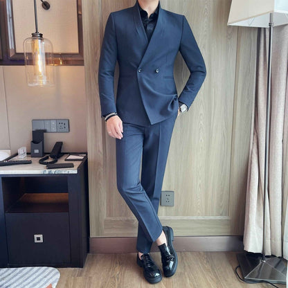 Costume croisé homme coupe slim