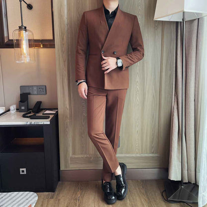 Costume croisé homme coupe slim