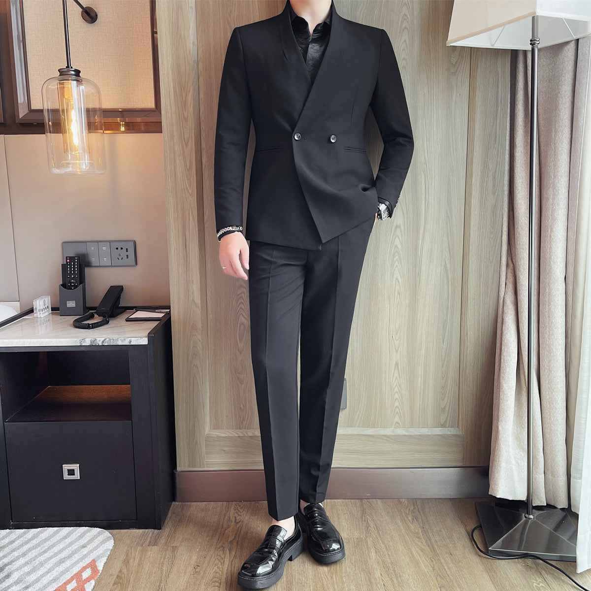 Costume croisé homme coupe slim