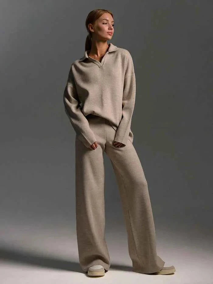 Ensemble classique deux pièces pull et pantalon large