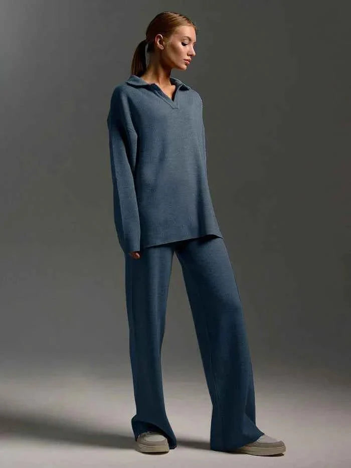 Ensemble classique deux pièces pull et pantalon large