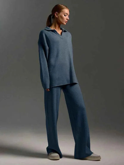 Ensemble classique deux pièces pull et pantalon large